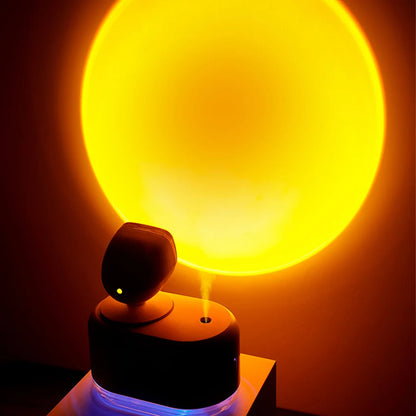 Humidificador con luz de atardecer